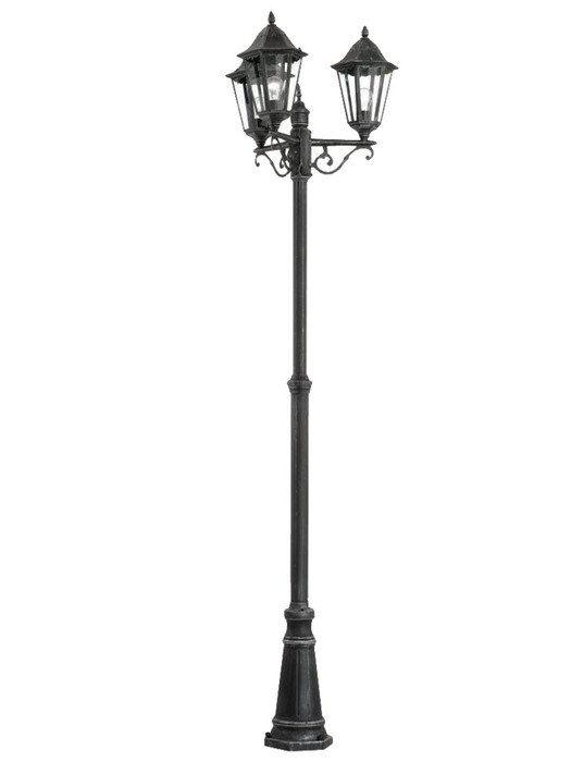Eglo Navedo standerlampe 220cm sort og sølv - udendørs